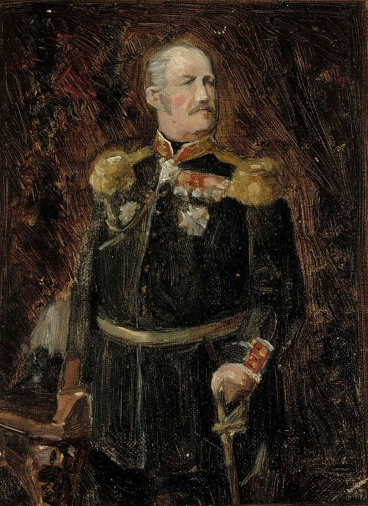 Portrait of general adjutant, count adolf aminoff, sketch, 1875 - 1876 by Albert Edelfelt