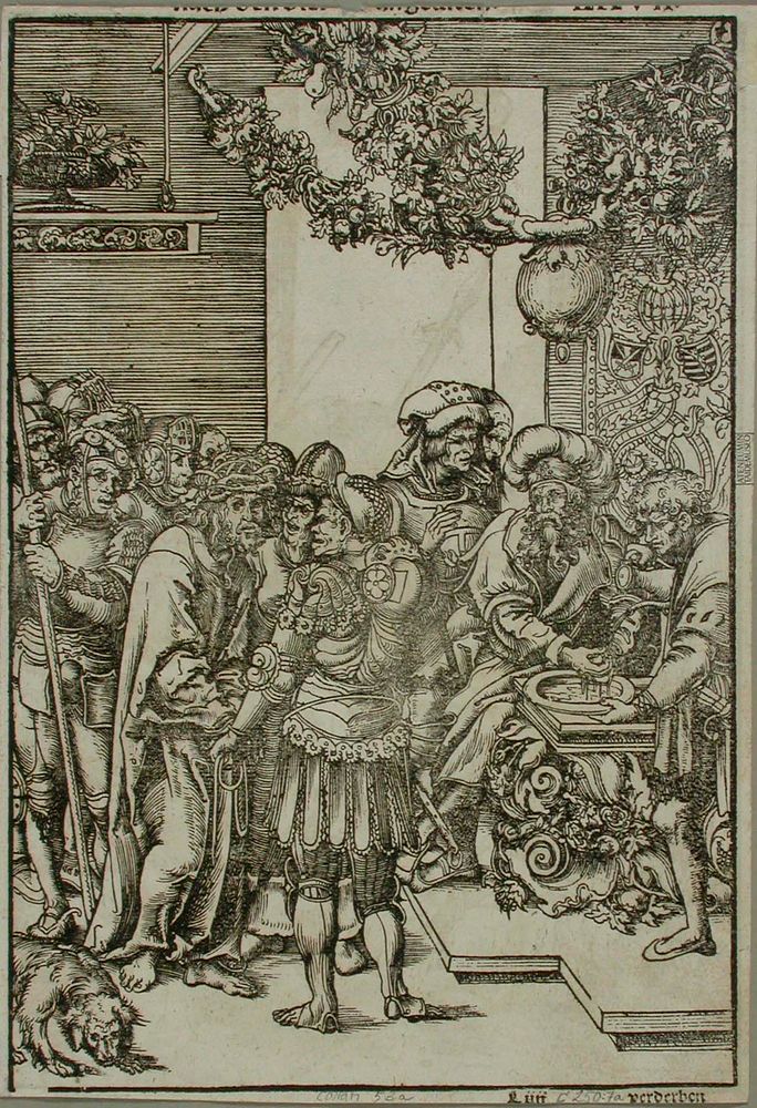 Pilatus pesee kätensä by Lucas Cranach