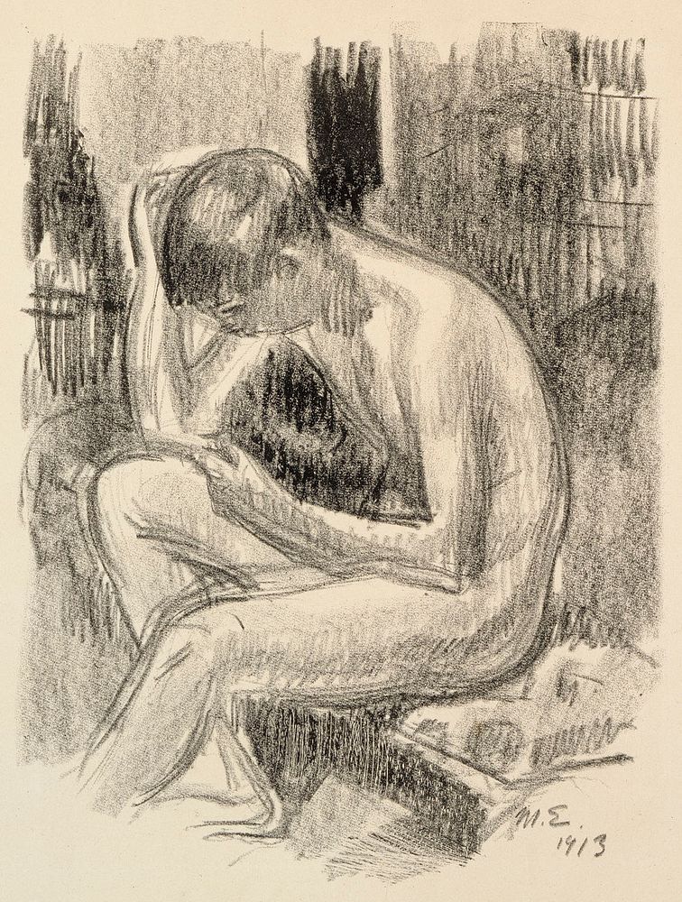 Seated nude, 1913 by Magnus Enckell