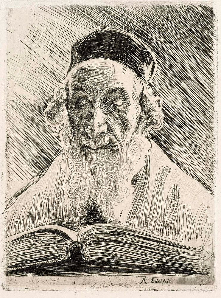 Rabbi reading, 1899 by Albert Edelfelt