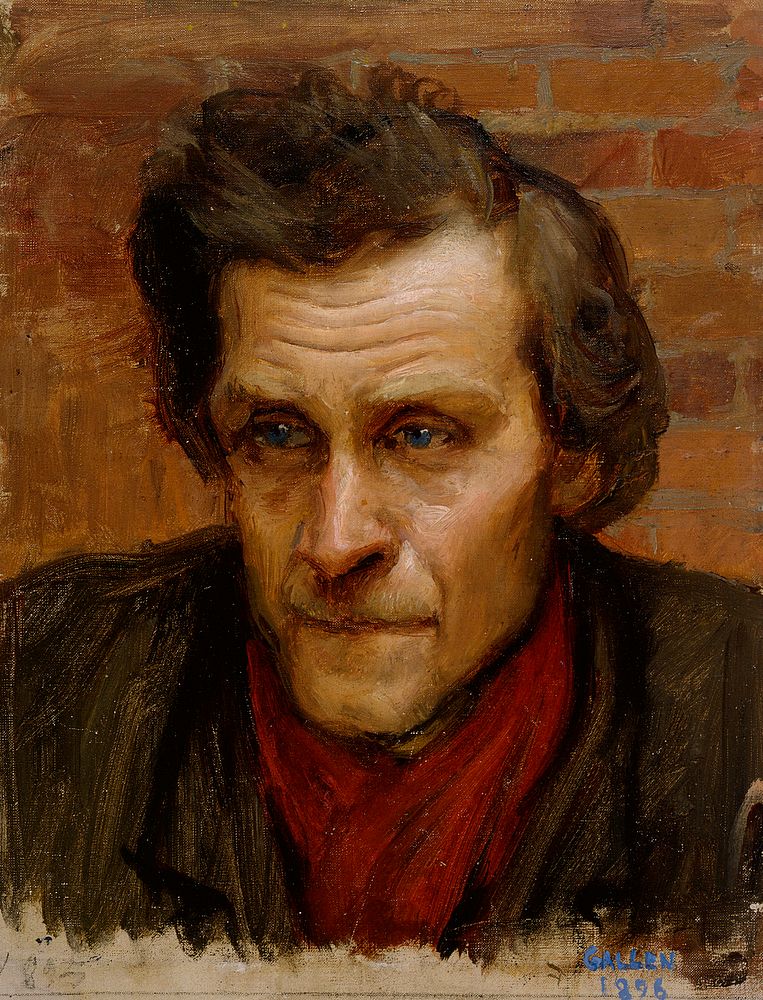 Head of a man, study for the painting by the river of tuonela, 1902 - 1903