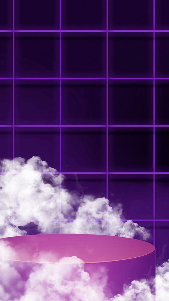 Purple product backdrop iPhone wallpaper, 3D neon design