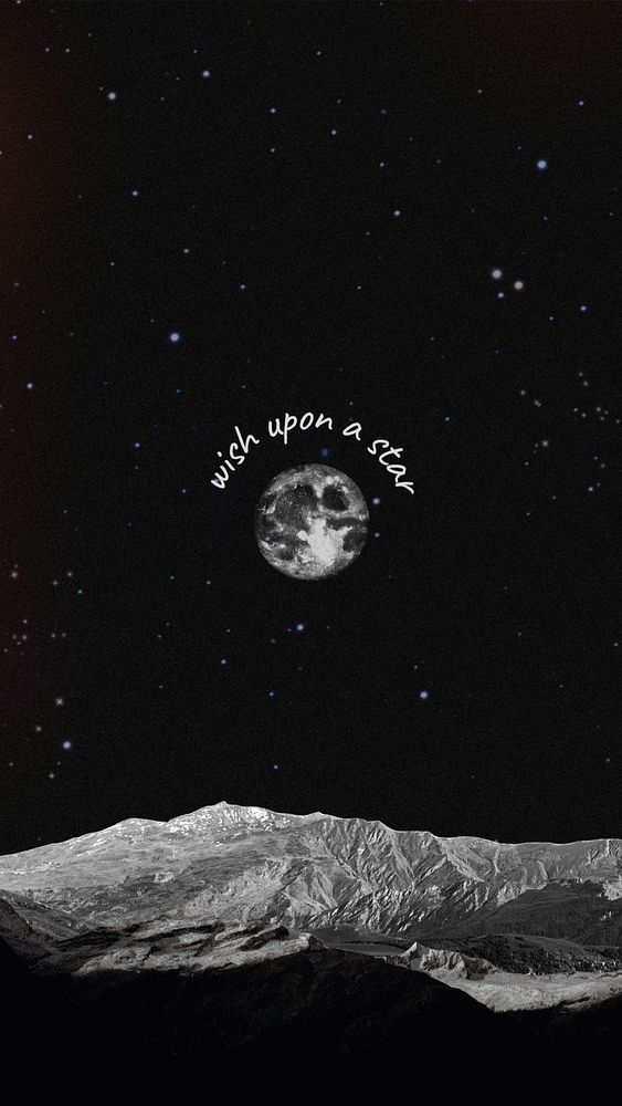 Moon & star quote iPhone wallpaper