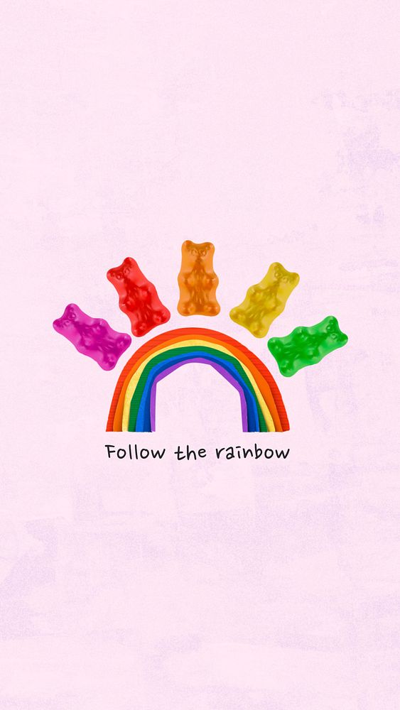 Cute rainbow quote iPhone wallpaper