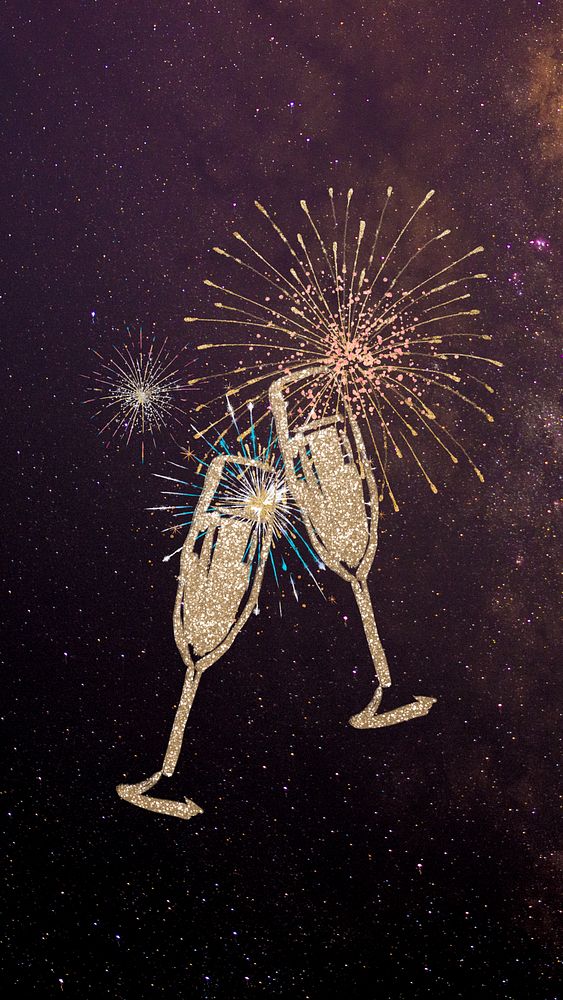 Glittery champagne party iPhone wallpaper Premium Photo rawpixel