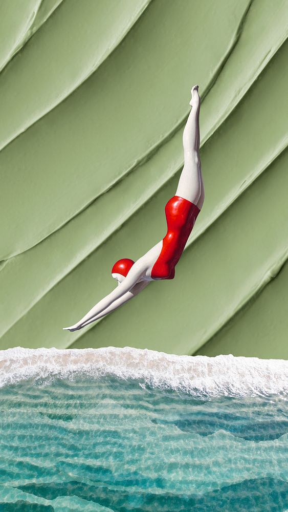 Aesthetic green swimming iPhone wallpaper Premium Photo rawpixel