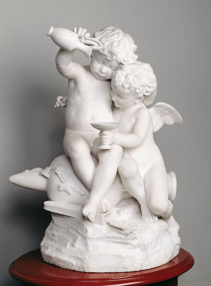 Amor and bacchus as children, 1879 - 1881, Walter Runeberg
