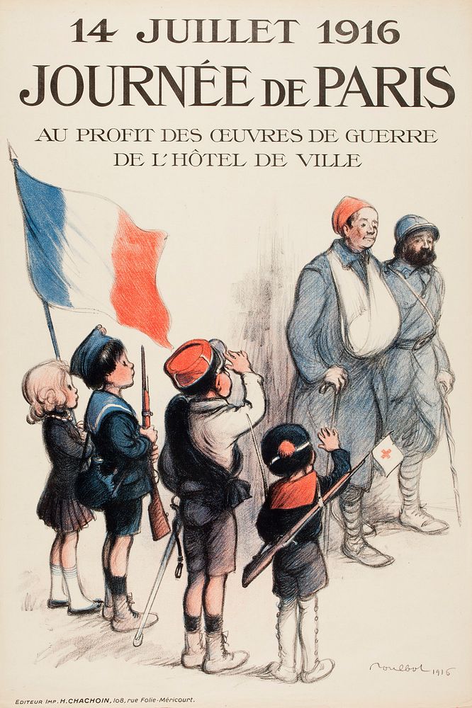14 juillet 1916 journée de paris (juliste), 1916, Francisque Poulbot