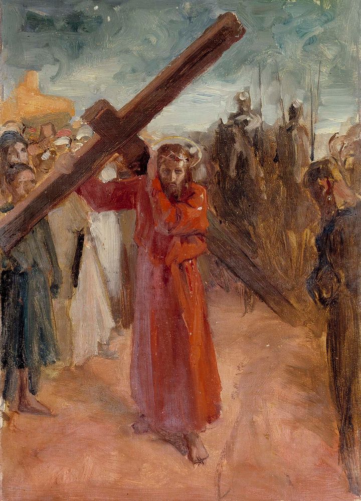 Kristus kantaa ristiä, 1890 - 1895, by Albert Edelfelt