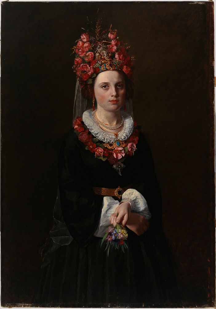 Peasant bride from åland, 1869, Karl Emanuel Jansson