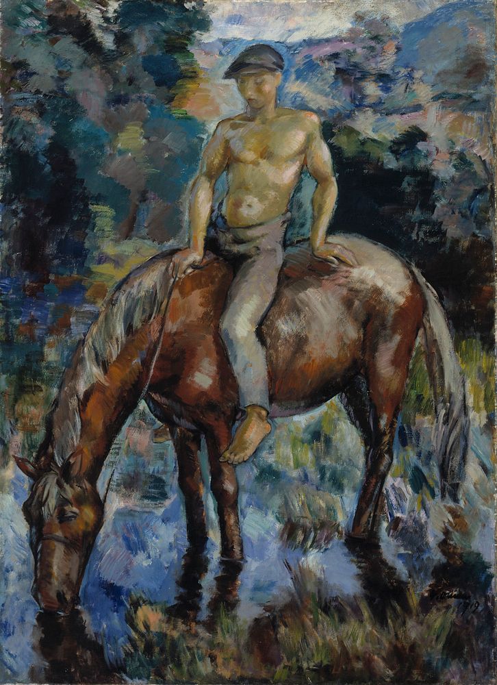 Watering the horse, 1919, Yrjö Ollila