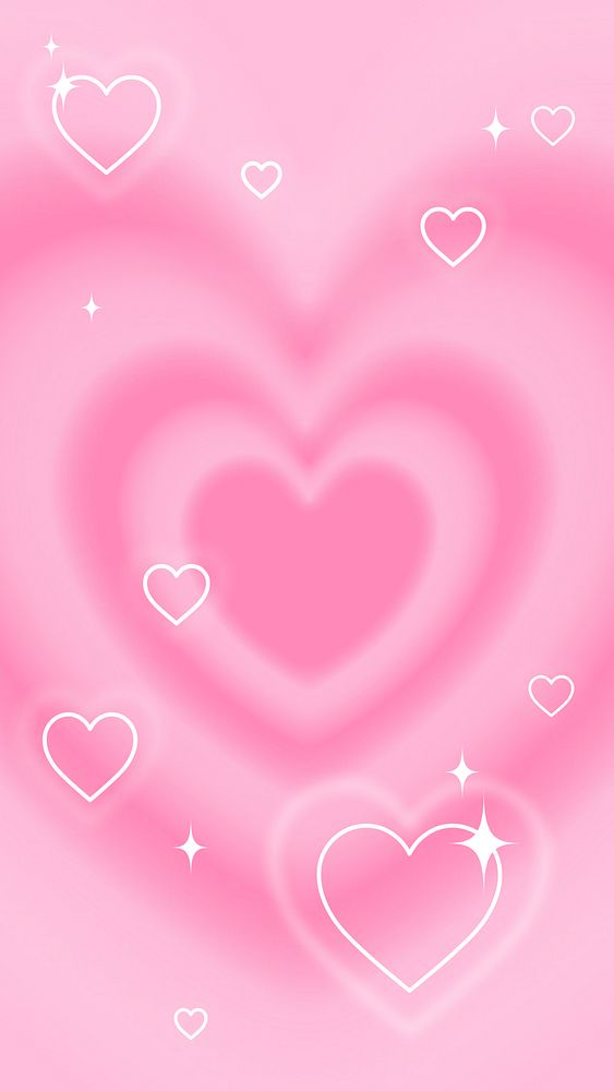 Y2K pink hearts phone wallpaper, | Premium Photo - rawpixel