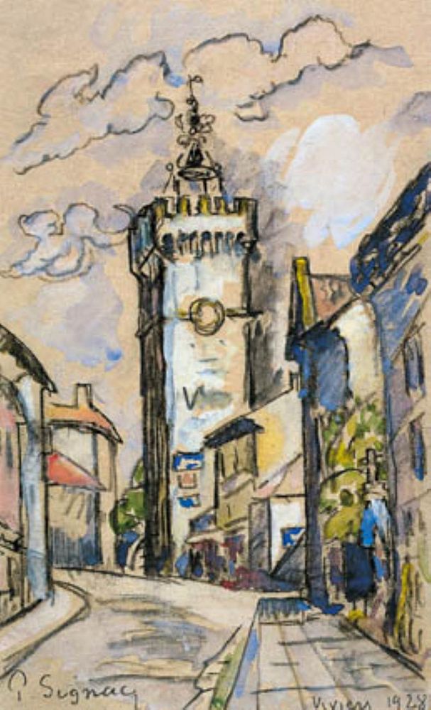 The bell tower in Viviers by Paul Signac