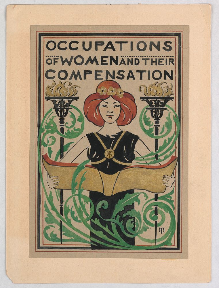 Design for Title Page, "Occupations of Women and Their Compensation", Alice Cordelia Morse