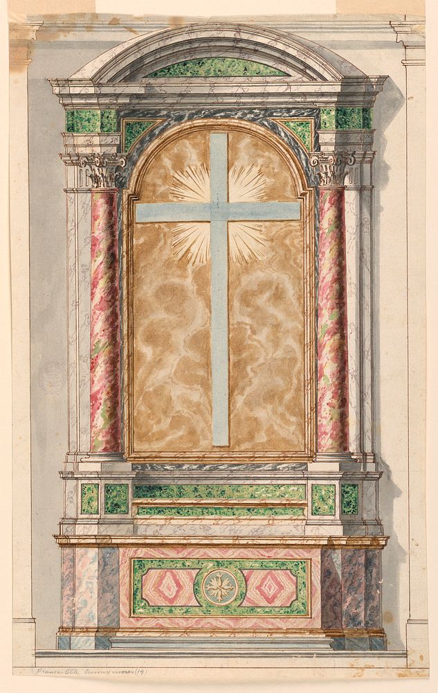 Project for a cross-altar: intended to be executed primarily with colored marbles