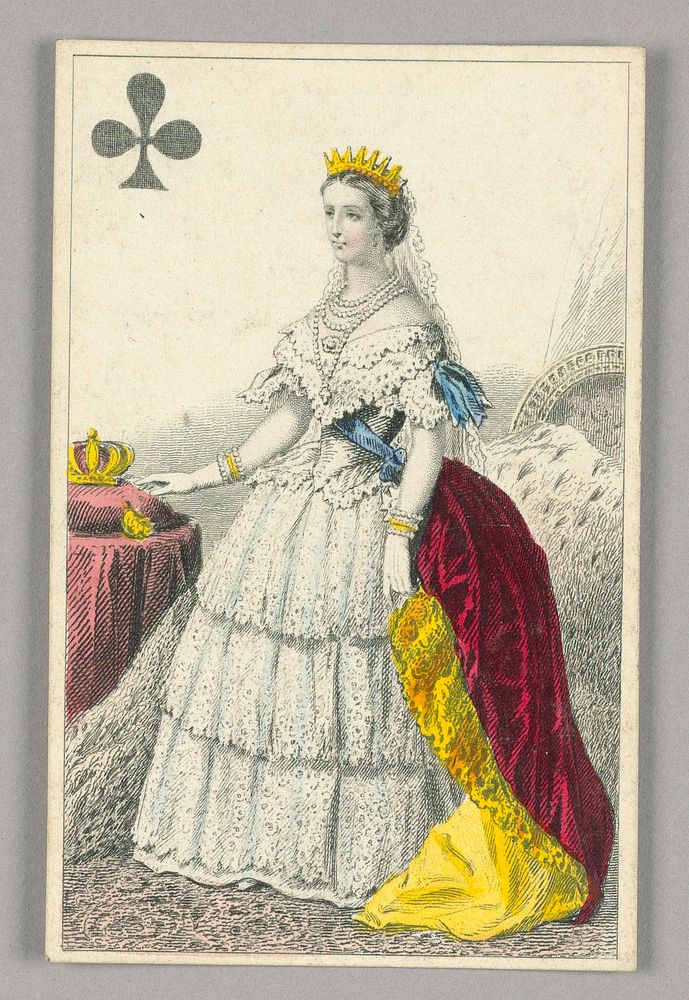 Eugénie, Empress of France, Queen of Clubs from Set of "Jeu Imperial–Second Empire–Napoleon III" Playing Cards