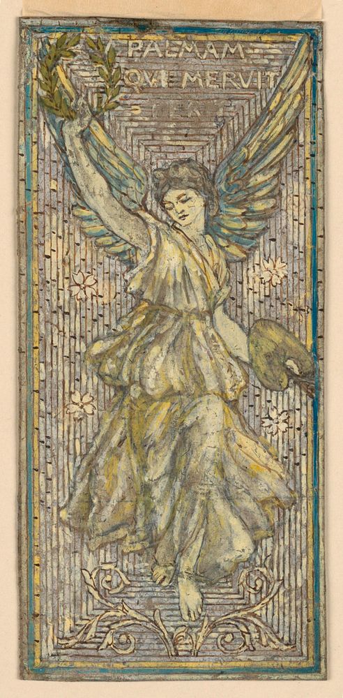 Design for Mosaic or Stained Glass Window in Honor of a Painter (“Palmam Qui Meruit Ferat”), Francis Augustus Lathrop