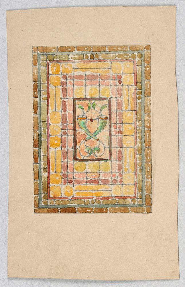 Design for stained glass, Alice Cordelia Morse