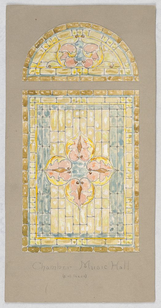 Design for Stained Glass Windows: Chamber Music Hall, Carnegie Hall, New York, NY, Alice Cordelia Morse