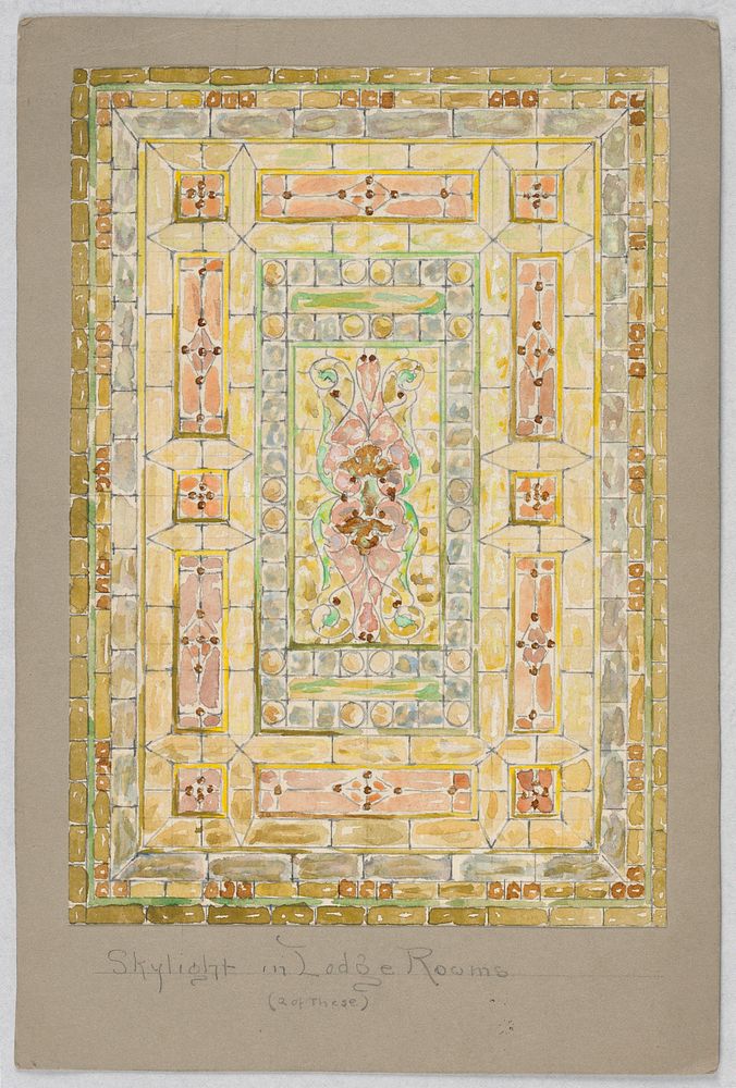 Design for Stained Glass Window: Skylight in Lodge Rooms, Alice Cordelia Morse