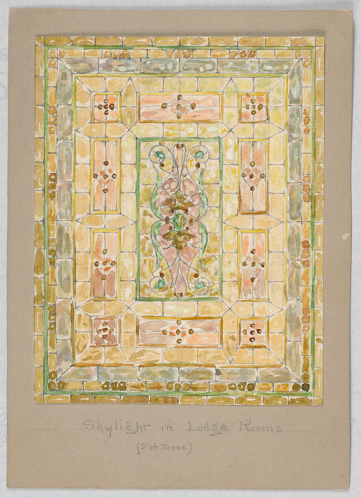 Design for stained glass, Alice Cordelia Morse