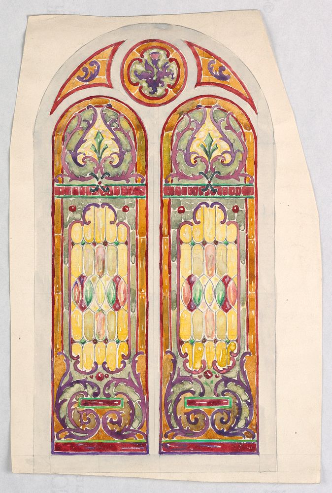 Design for stained glass, Alice Cordelia Morse