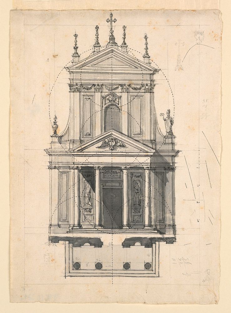 Proportional study of a church façade