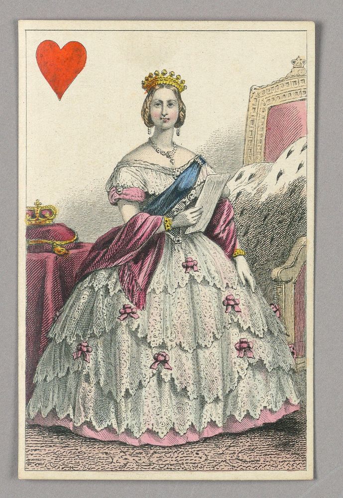 Victoria, Queen of Hearts from Set of "Jeu Imperial–Second Empire–Napoleon III" Playing Cards