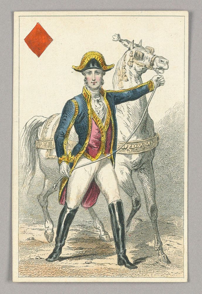 Habsburg Horseman, Jack of Diamonds from Set of "Jeu Imperial–Second Empire–Napoleon III" Playing Cards