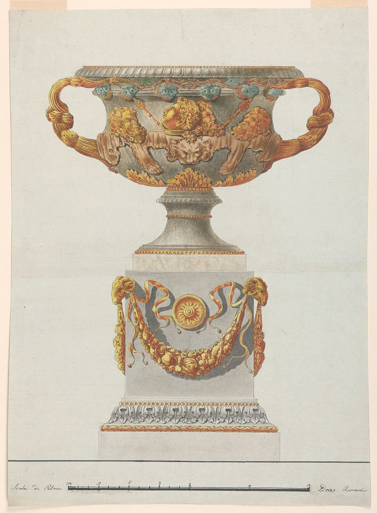 Urn Design, after the Warwick Vase, Luigi Righetti