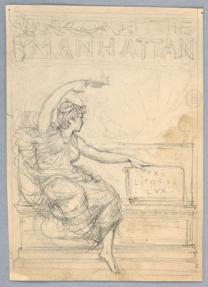 Design for the Cover of the Manhattan Illustrated Monthly Magazine, Francis Augustus Lathrop