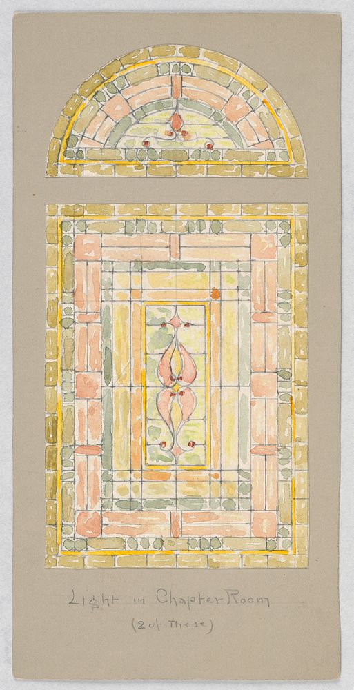 Design for Stained Glass Window: Light in Chapter Room, Carnegie Hall, New York, NY, Alice Cordelia Morse