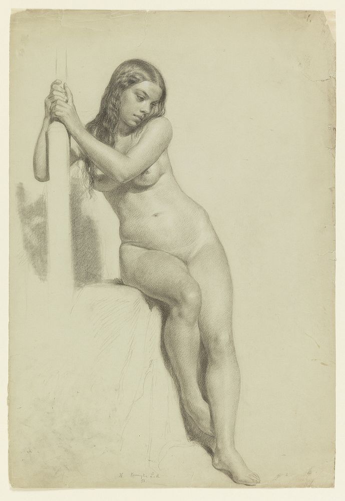 Female Nude on a Stool, Daniel Huntington