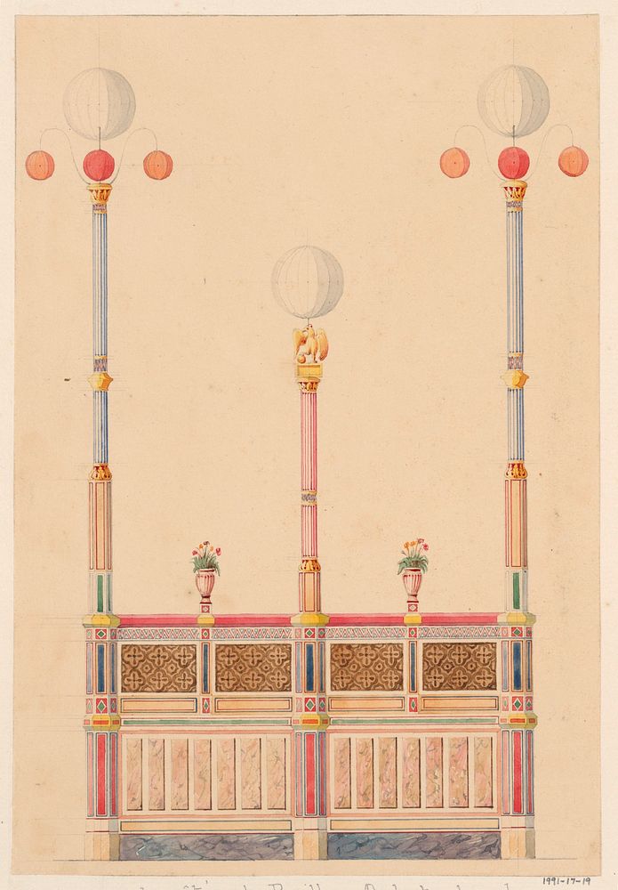 "Un des cotes du Pavillon orchestre dans le Jardin des Tuileries, en Juillet 1838", Flix Duban