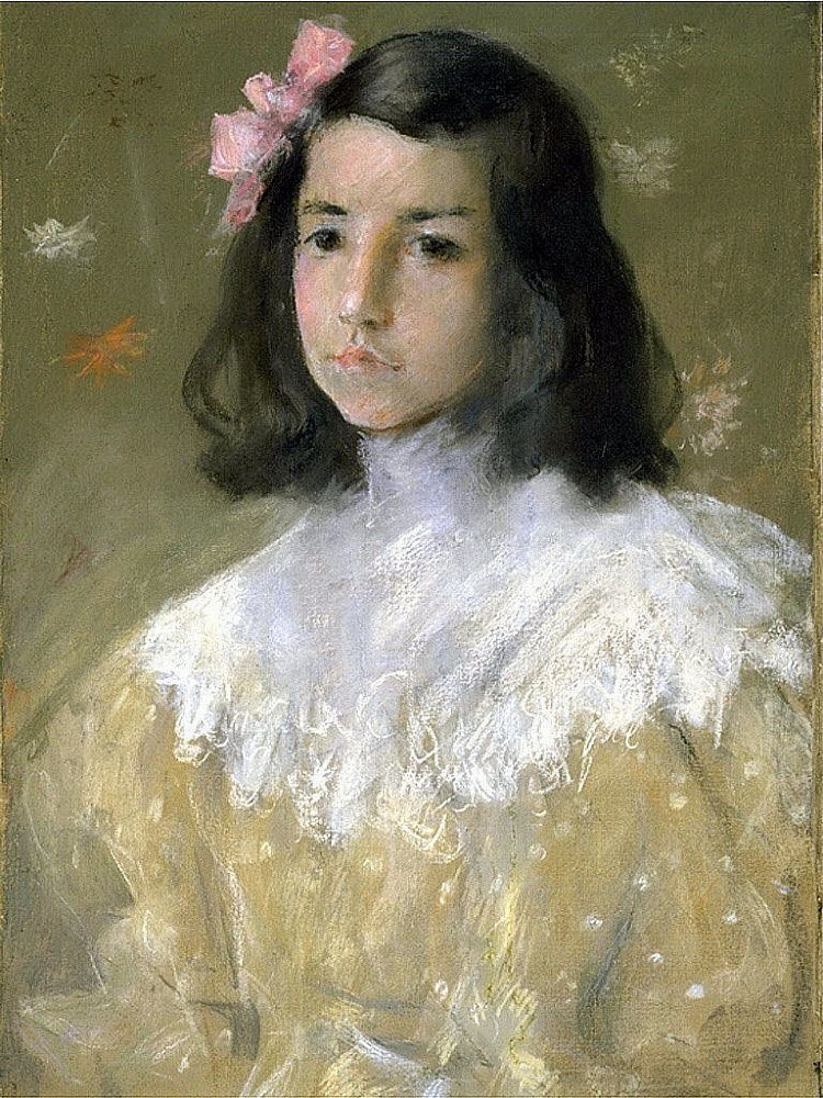 The Pink Bow (Portrait of Alice Dieudonnee Chase), William Merritt Chase