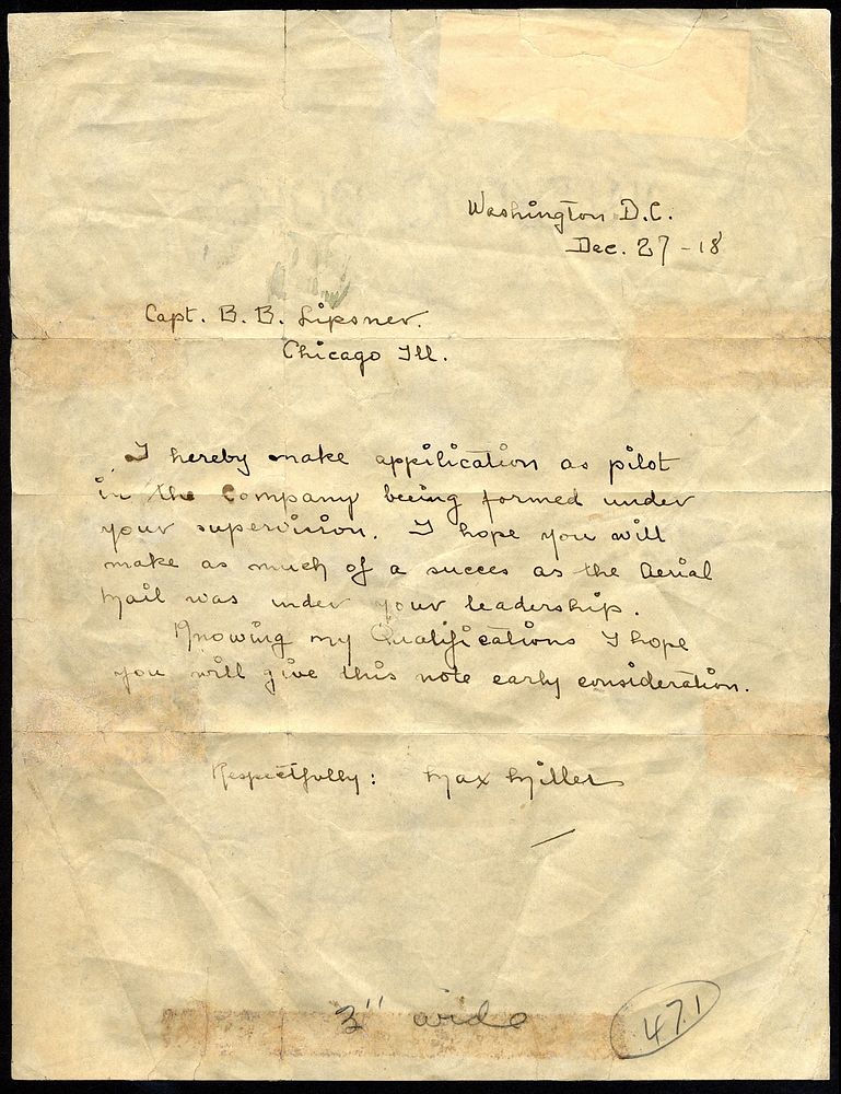 Max Miller's letter of support for Benjamin Lipsner