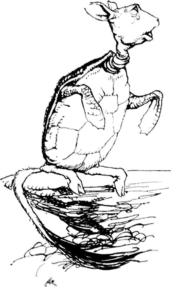 The Mock Turtle, a character from Alice's adventures in Wonderland (1916) by Arthur Rackham