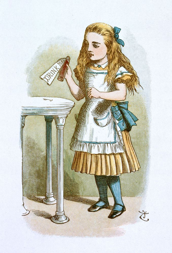 Illustration from The Nursery "Alice", "Alice's Adventures in Wonderland" (1890) illustrated by John Tenniel.