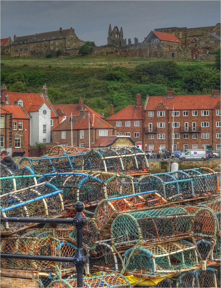 Lobster pots, traditional fisherman village.