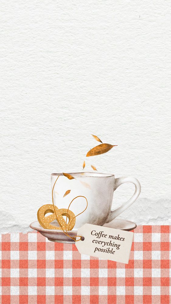 Coffee lover quote iPhone wallpaper, aesthetic food background