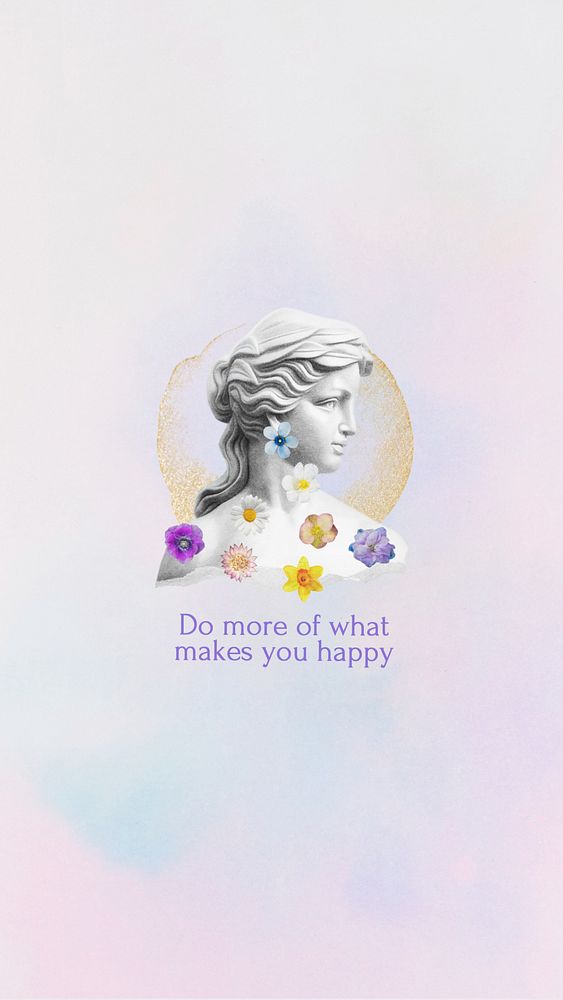 Supportive quote iPhone wallpaper, Greek sculpture remix illustration