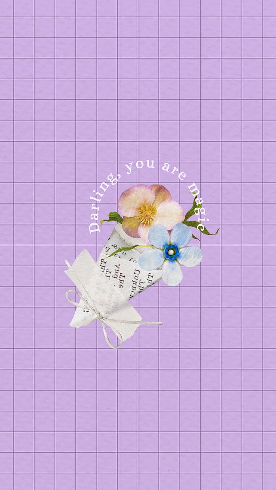 Positivity quote iPhone wallpaper, flower bouquet remix illustration