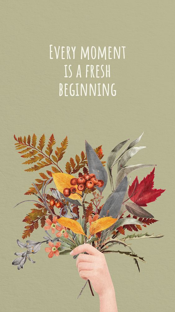 Autumn leaves illustration iPhone wallpaper