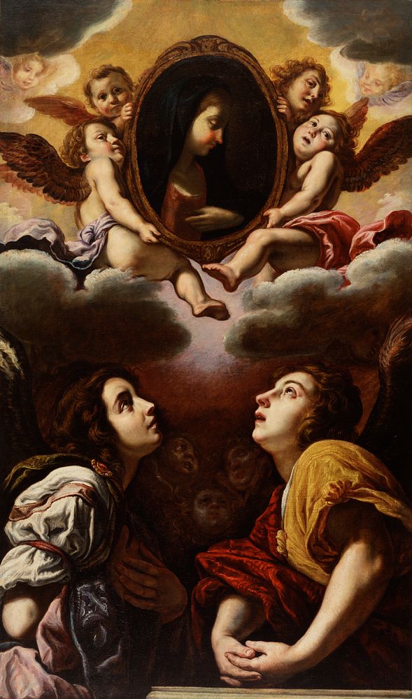 Flying and Adoring Angels (1613-1614 (Baroque)) by Domenico Fetti