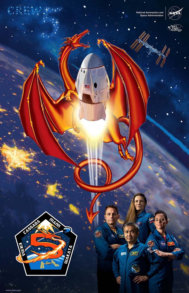 Crew poster of the SpaceX Crew-5 mission.