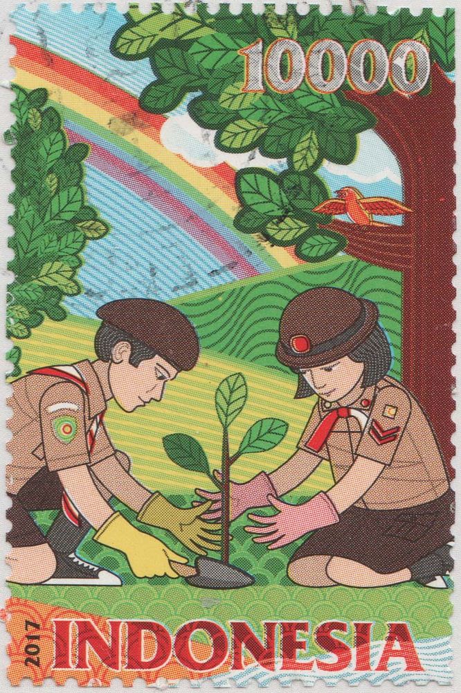 2017 postal stamp of Indonesia featuring environmental care.