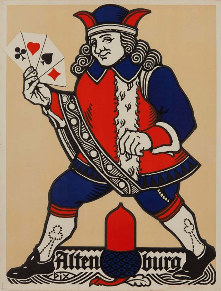 Werbeplakat f&uuml;r Altenburger Spielkarten