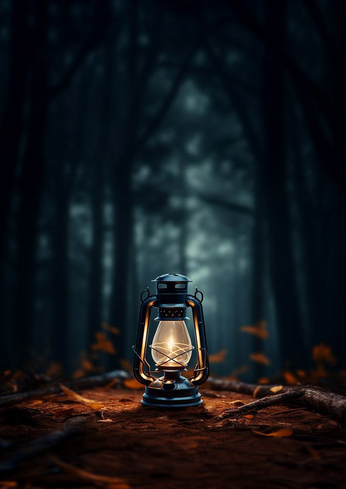 Lantern illuminated tranquility monochrome. AI generated Image by rawpixel.