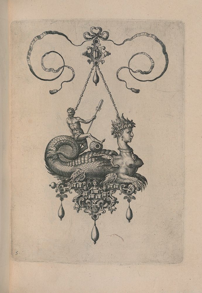 Plate 5, from Bullarum Inaurium etc. Archetypi Artificiosi Pars Altera (Pendants, Earrings, etc. Designs of the Most…