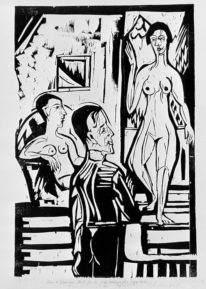 The Painter and Two Women (Der Maler und zwei Frauen) by Ernst Ludwig Kirchner